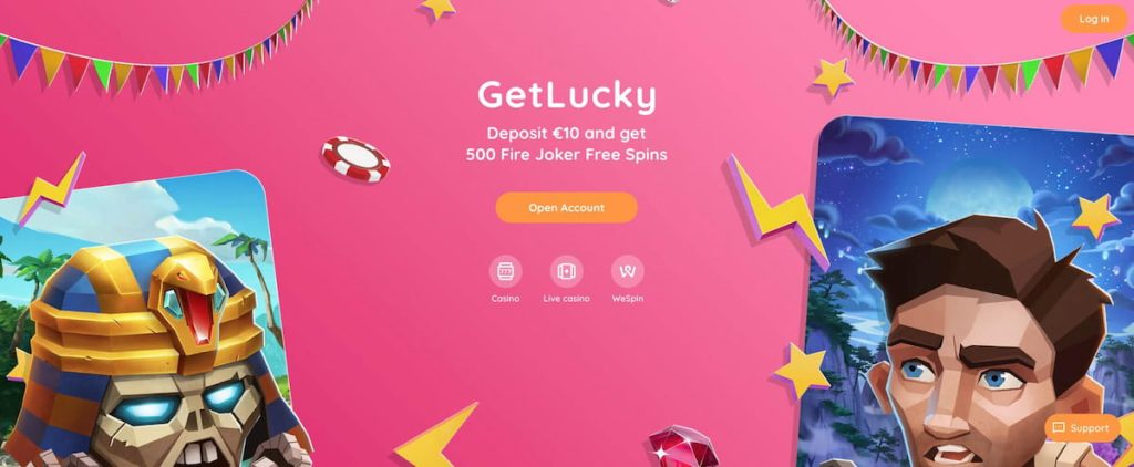 Get Lucky Casino registrerer