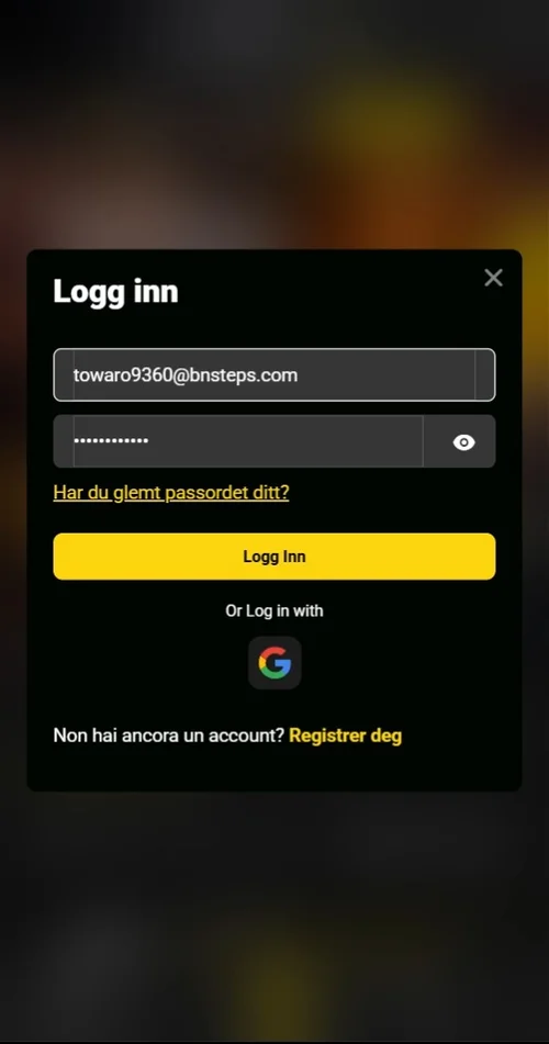 Logge inn på Visa Casino