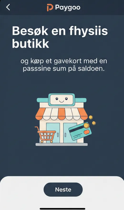 Trinn 1 av påfylling av Paygoo-konto