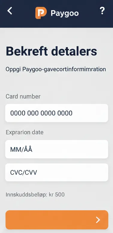 Trinn 8 av påfylling av Paygoo-konto
