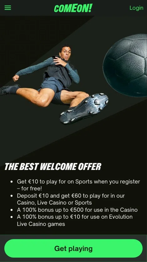 ComeOn Welcome bonus