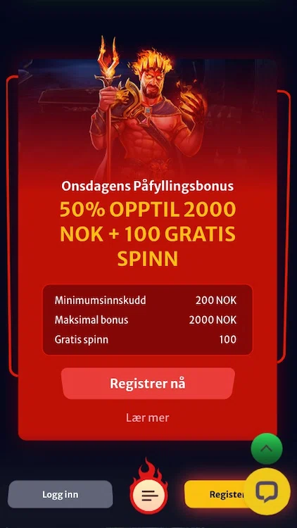 HellSpin Onsdagsfyllingsbonus