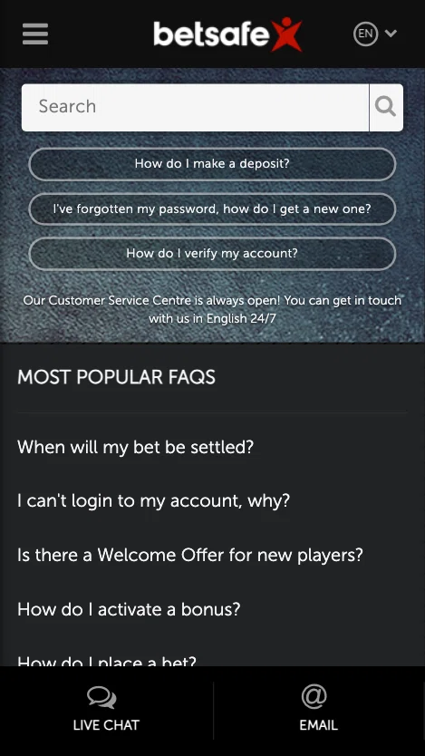 Betsafe Casino kundeservice