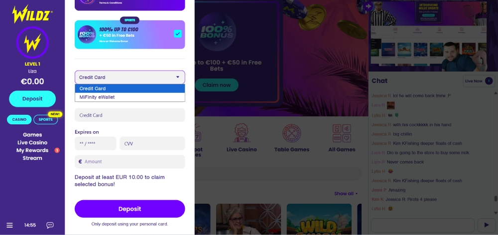 Velg mellom en rekke støttede betalingsalternativer
