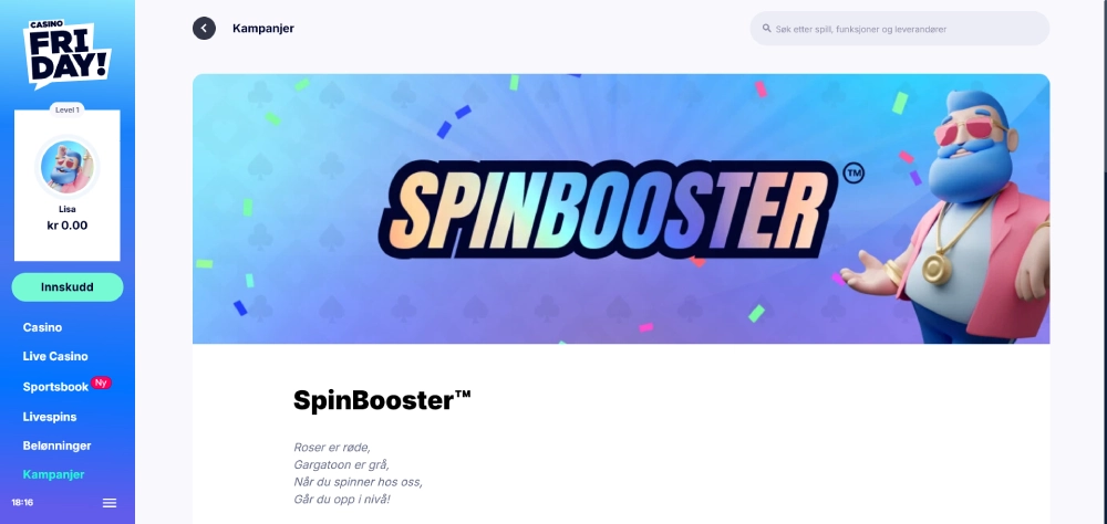 speenbooster casino friday