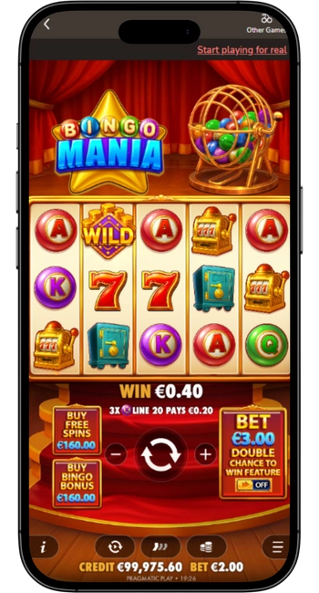 Spillet starter.Bingo