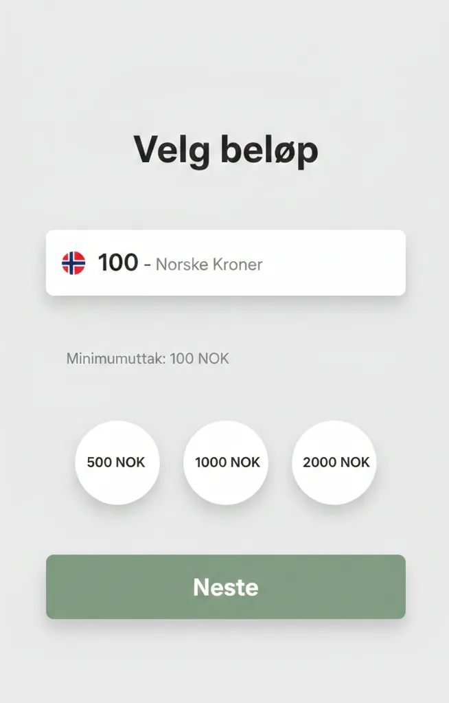 Velg hvor mye du ville ta ut