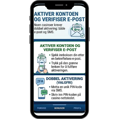 Aktiver kontoen og verifiser e-post