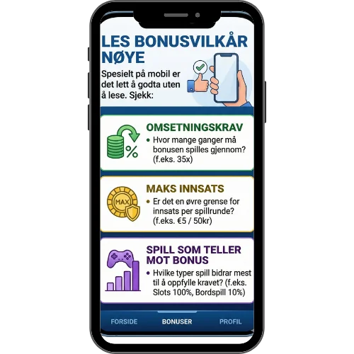 Les bonusvilkår nøye